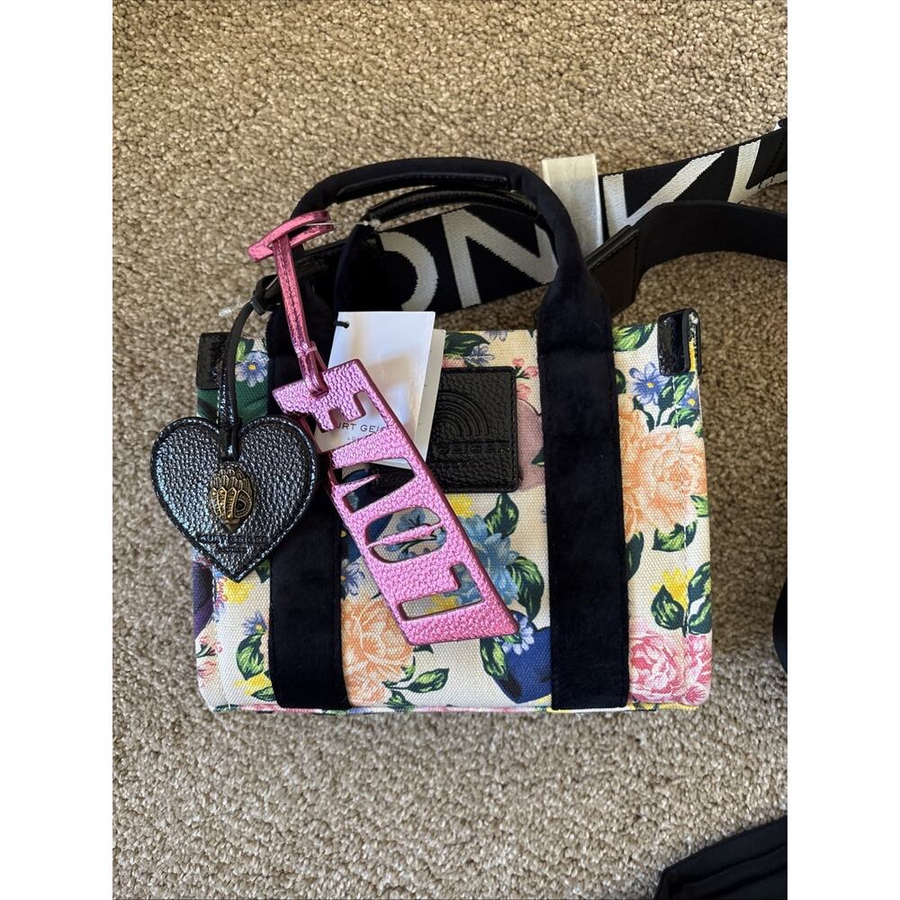 Kurt Geiger Southbank Floral Canvas Tote Small Multicolor Hand Bag Crossbody NWT - Picture 2 of 9